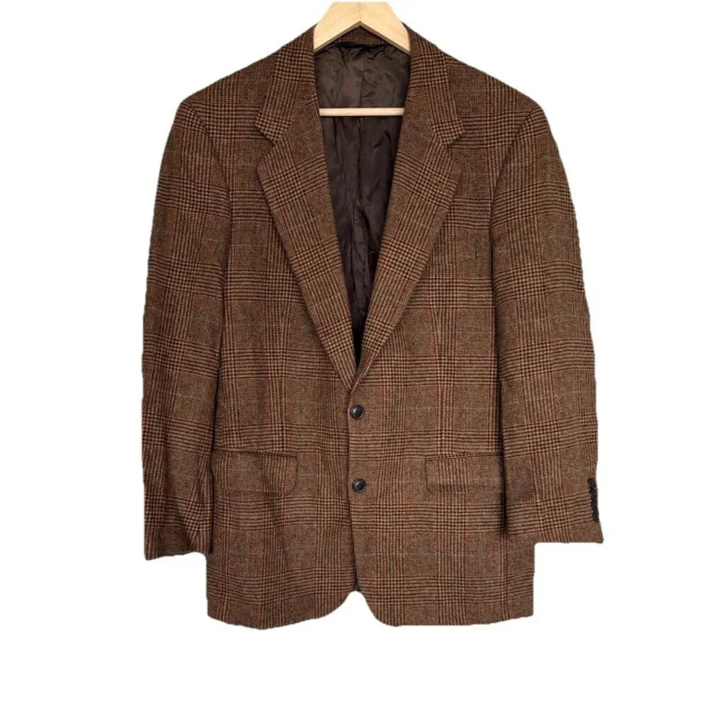 Burberrys Plaid Blazer‎ Camel Hair Dark Academia Old Money Equestrian